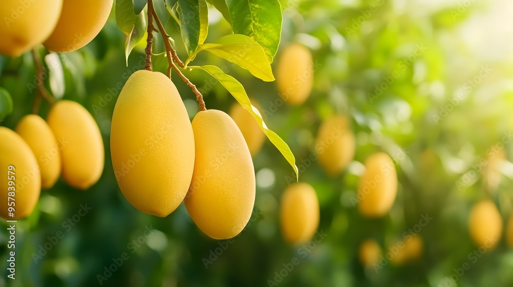 Thriving Mango Plantation with Bountiful Golden Harvest Thriving Mango Plantation with Bountiful Golden Harvest