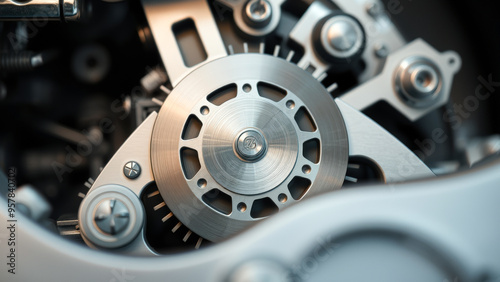 Wallpaper Mural Close-up of a complex mechanical gear system Torontodigital.ca