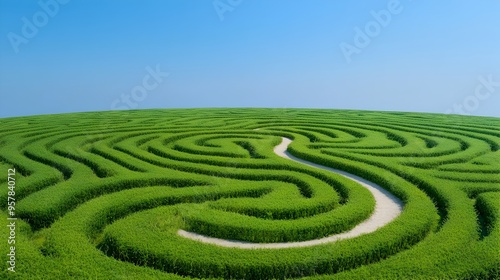 Winding Maze Path Symbolizing Clarity and Direction on the Journey to Success