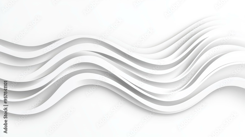 Obraz premium Abstract grey wave lines create a sleek, modern look, perfect for technology and data science backgrounds.