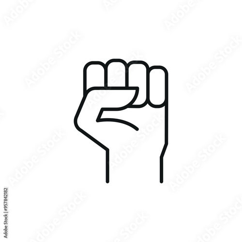 Raised Fist icon. Simple raised fist icon for social media, app, and web design. Vector illustration photo