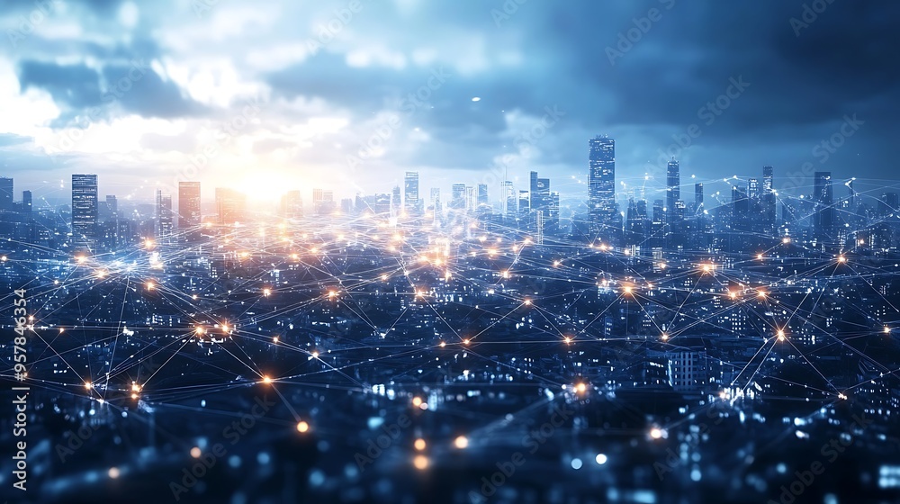 A global digital bridge illuminated by bright lines of light, connecting multinational individuals across continents, set against a dark, A global digital bridge illuminated by bright lines of light, connecting multinational individuals across continents, set against a dark,