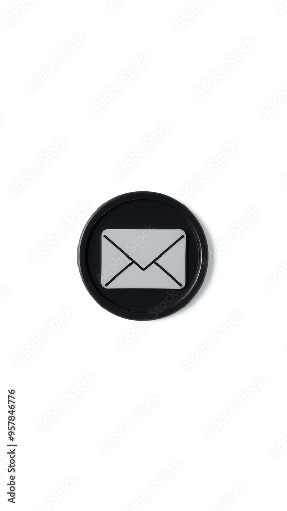Black Circle with Envelope Icon Black Circle with Envelope Icon