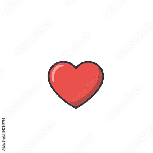 cœur aimer valentin symbole forme passion vecteur romantique icône signes célébration