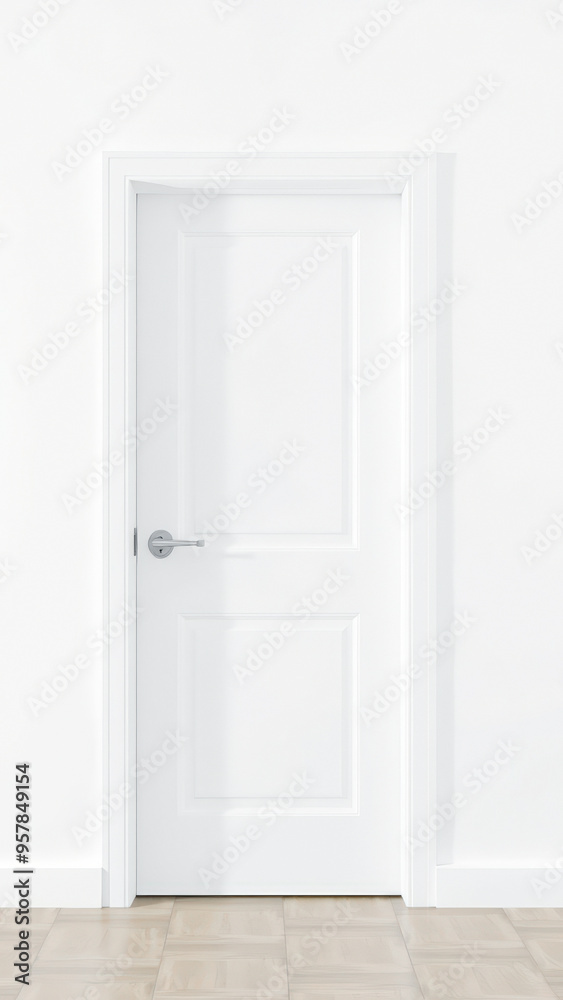 White Door with Chrome Handle White Door with Chrome Handle