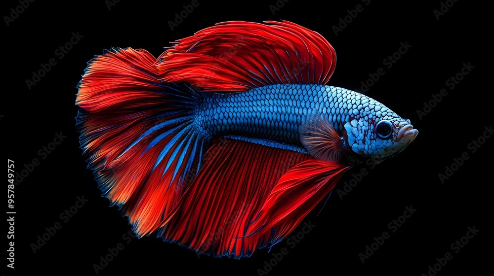 Stunning Betta Fish in Dynamic Motion with Vibrant Fins and Scales Stunning Betta Fish in Dynamic Motion with Vibrant Fins and Scales