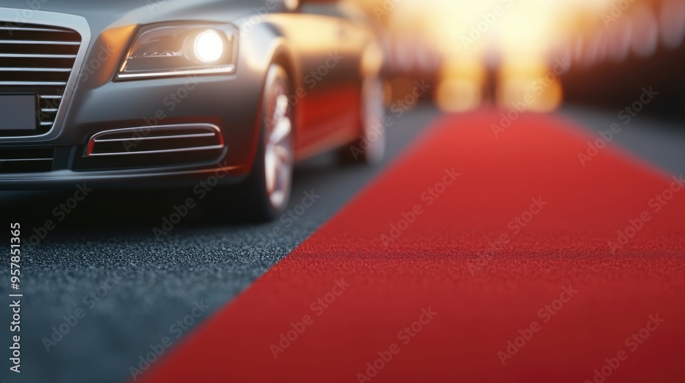 Glamorous arrival of well dressed attendees in luxurious cars at the prestigious awards ceremony a grand and extravagant of achievement and recognition Glamorous arrival of well dressed attendees in luxurious cars at the prestigious awards ceremony a grand and extravagant of achievement and recognition