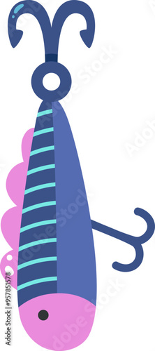 Cute Fishing Bait Illustration