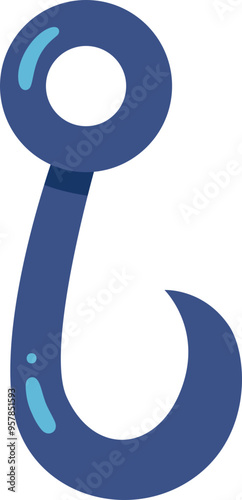 Cute Fishing Hook Illustration