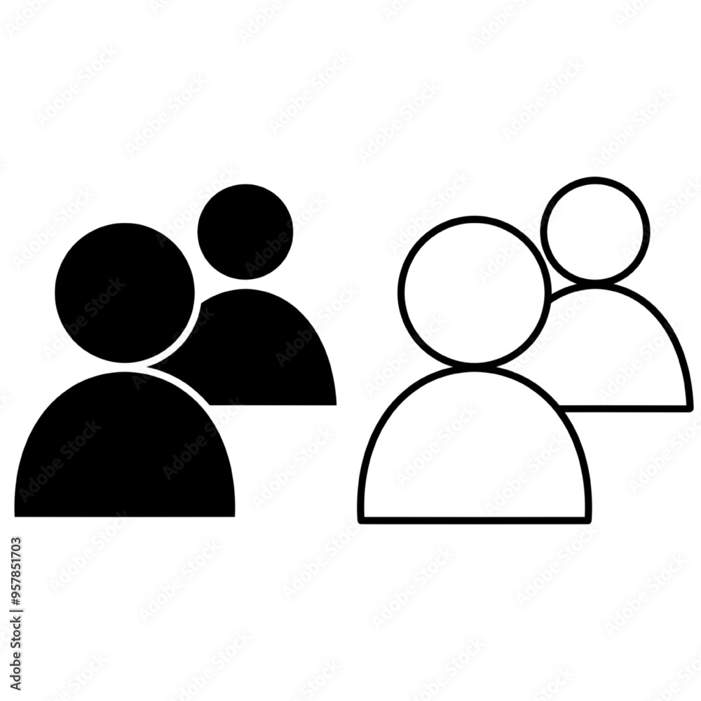 Vector social network button. Users icon design element. Customer icon Vector social network button. Users icon design element. Customer icon