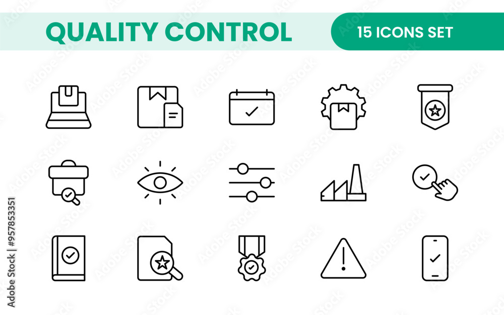 Quality Control line icon set. Included the icons as inspect, QA, qualify, quality control, check, verify, and more. Quality Control line icon set. Included the icons as inspect, QA, qualify, quality control, check, verify, and more.