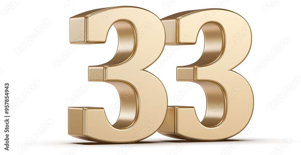 Obraz premium Gold 3D Number 33