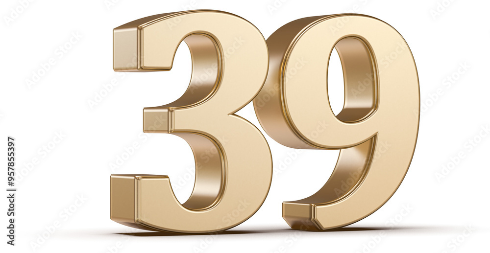 Gold 3D Number 39 Gold 3D Number 39