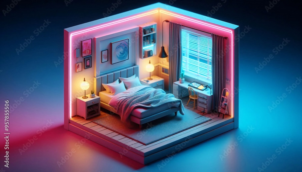 bed in the bedroom