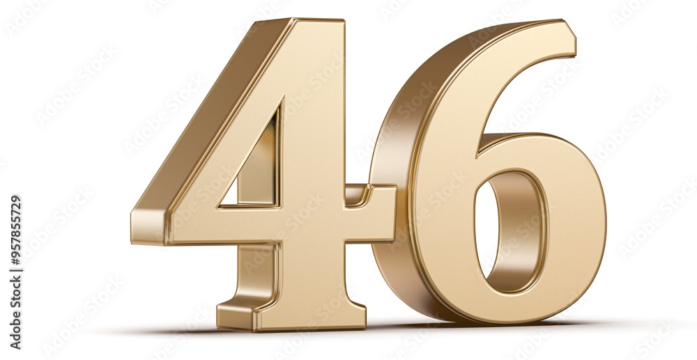 Gold 3D Number 46 Gold 3D Number 46