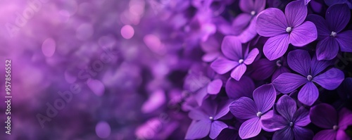 Stunning close-up of vibrant purple flowers, showcasing delicate petals and a dreamy bokeh background, perfect for nature lovers.