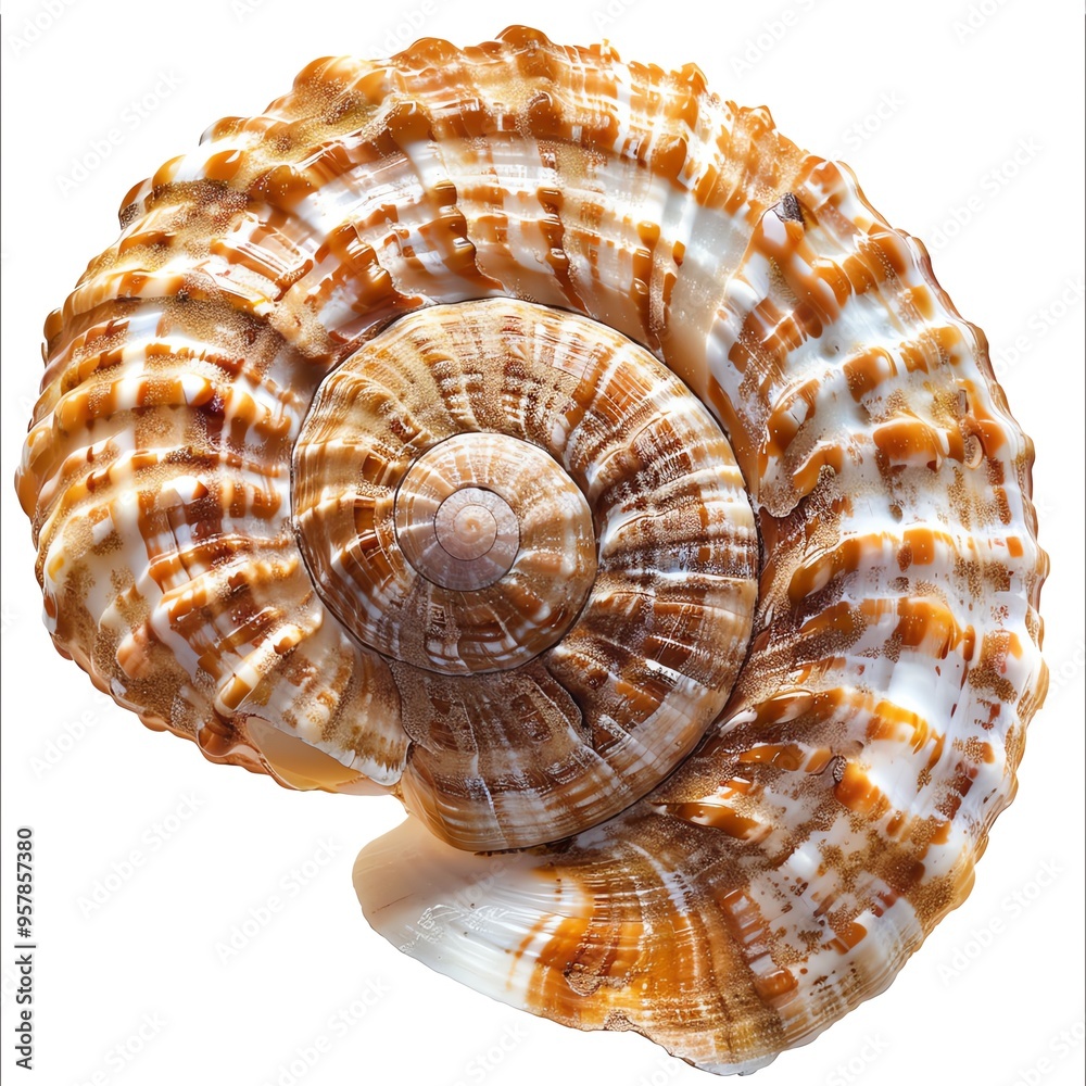 closeup of a seashell, marine element, intricate patterns, natural colors, isolated on white background closeup of a seashell, marine element, intricate patterns, natural colors, isolated on white background
