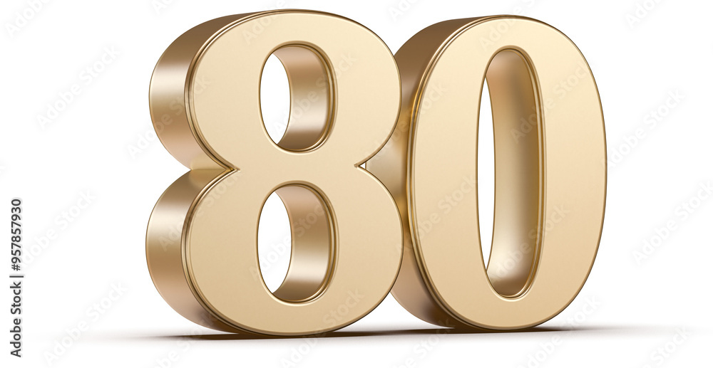 Gold 3D Number 80 Gold 3D Number 80