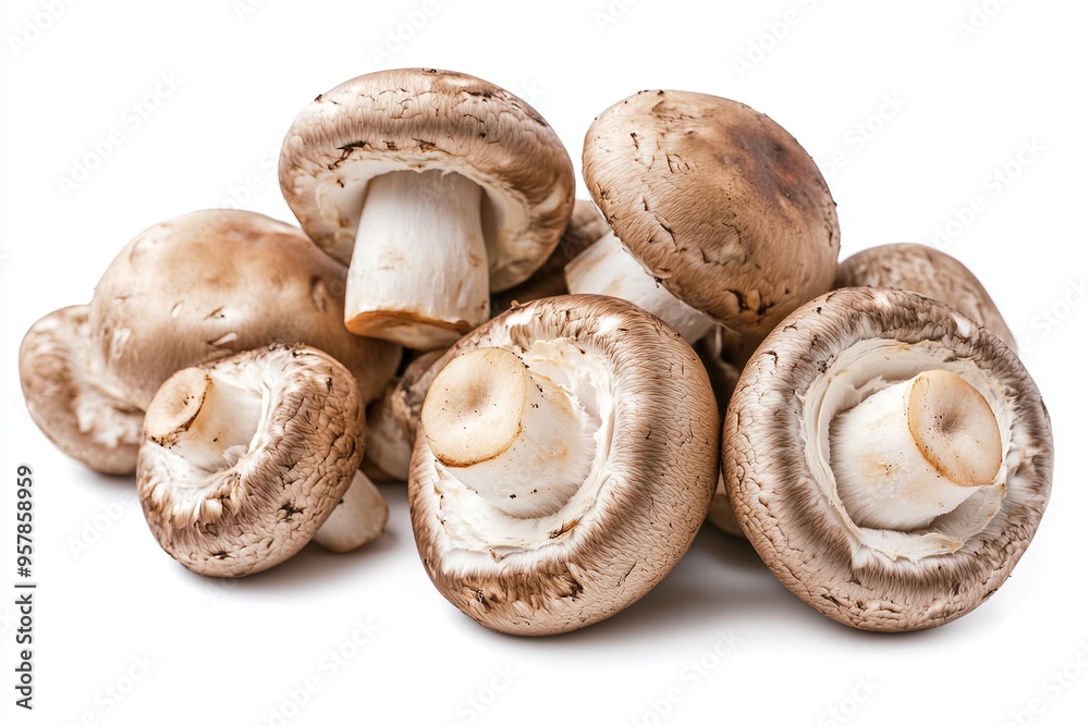 Whole mushrooms isolated on white background Whole mushrooms isolated on white background