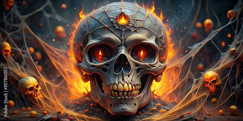 skull in the fire