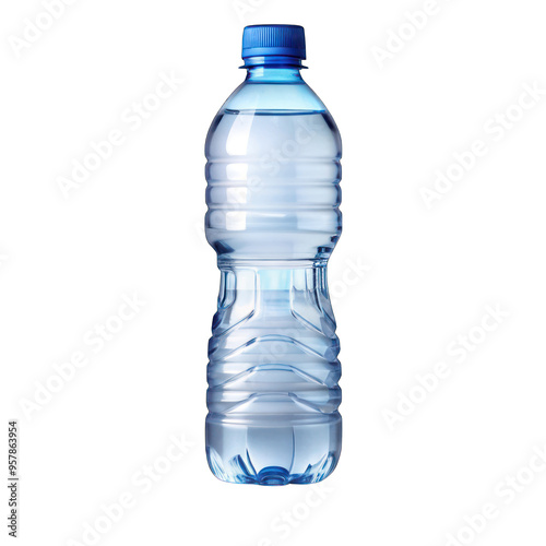 Water in plastic bottle isolated on transparent background photo