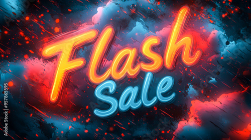 Electric Energy Flash Sale - Vibrant Vector Illustration with Lightning Bolts and Bright Colors for Promotions and Discounts