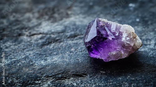 Stunning Amethyst Crystal Gem with Prismatic Radiance and Glowing Reflections