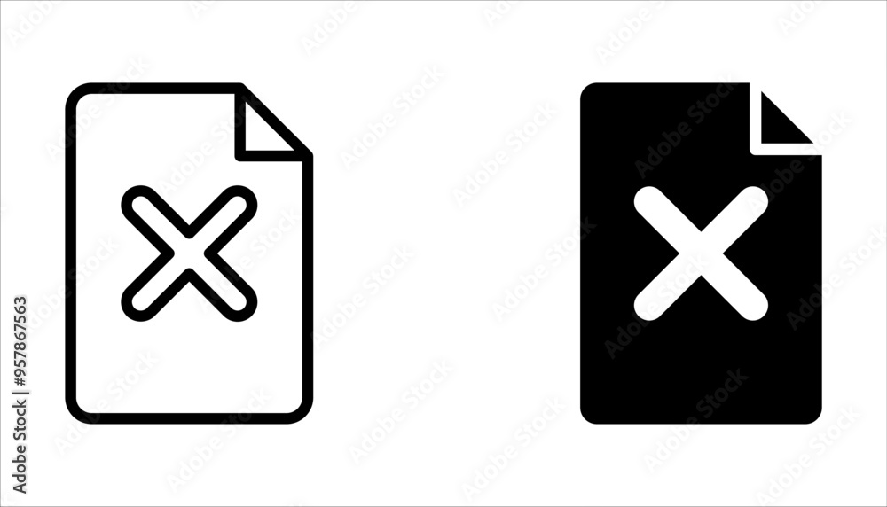 Obraz premium File error icon set. no data available icon on white background