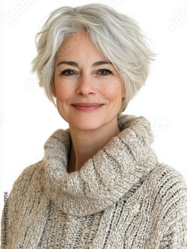 A smiling elderly Caucasian...