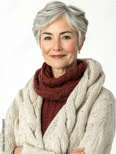 A smiling elderly Caucasian...