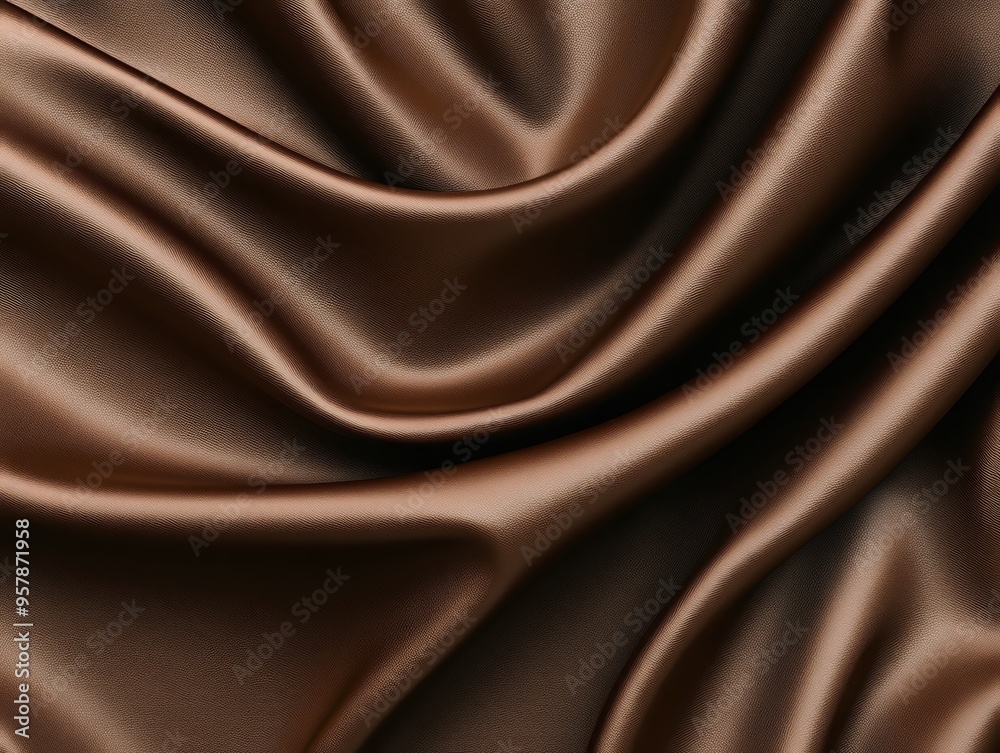 Luxurious brown silk fabric with smooth and shiny textures, perfect for backgrounds, textiles, and fashion designs. Luxurious brown silk fabric with smooth and shiny textures, perfect for backgrounds, textiles, and fashion designs.