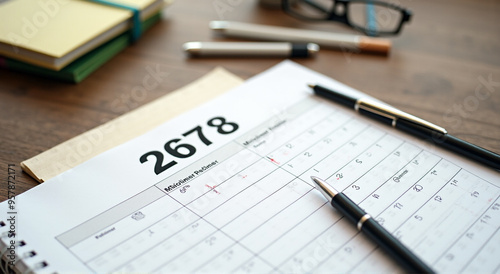 Wallpaper Mural calendar with pen Torontodigital.ca