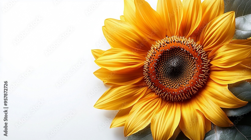 Sunny Days and Hope: A vibrant sunflower blooms against a pure white backdrop, symbolizing warmth, optimism, and the promise of brighter days. Its golden petals and rich brown center create a captivat Sunny Days and Hope: A vibrant sunflower blooms against a pure white backdrop, symbolizing warmth, optimism, and the promise of brighter days. Its golden petals and rich brown center create a captivat