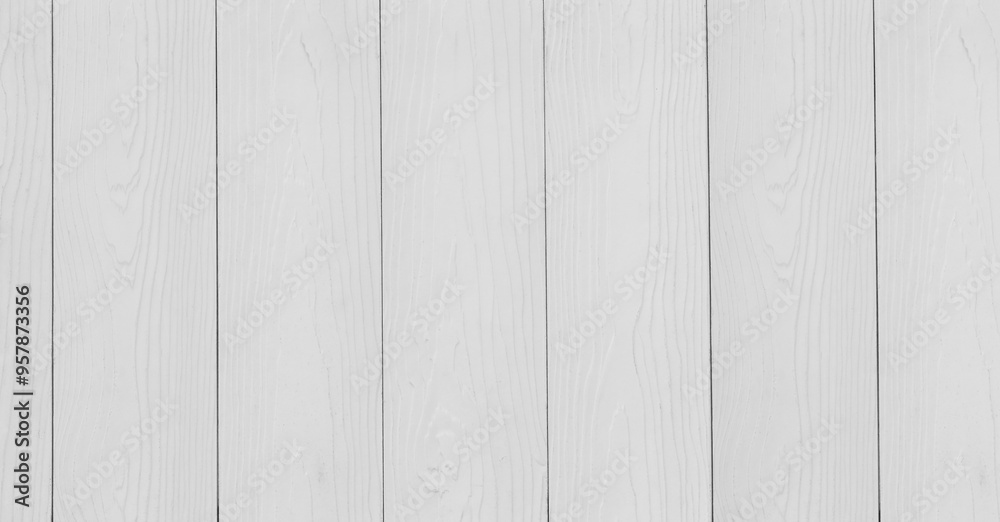 Naklejka premium White wood texture wall background, Plank wooden fence door background, white wood boards.