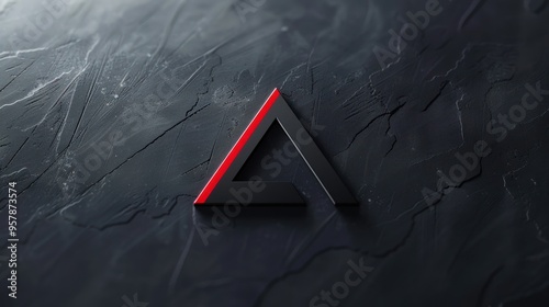 A red and black letter A is on a dark background