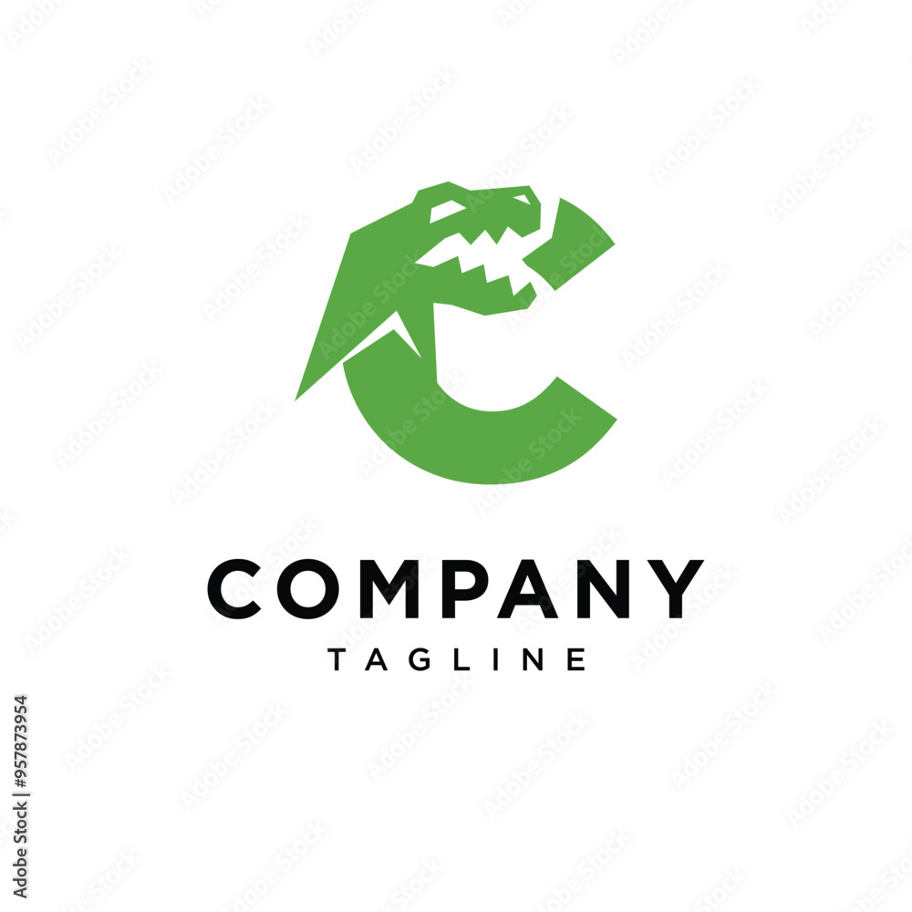 Letter C T-Rex dinosaurus Logo icon vector Letter C T-Rex dinosaurus Logo icon vector