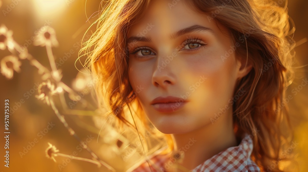Radiant Portrait in Golden Light Radiant Portrait in Golden Light