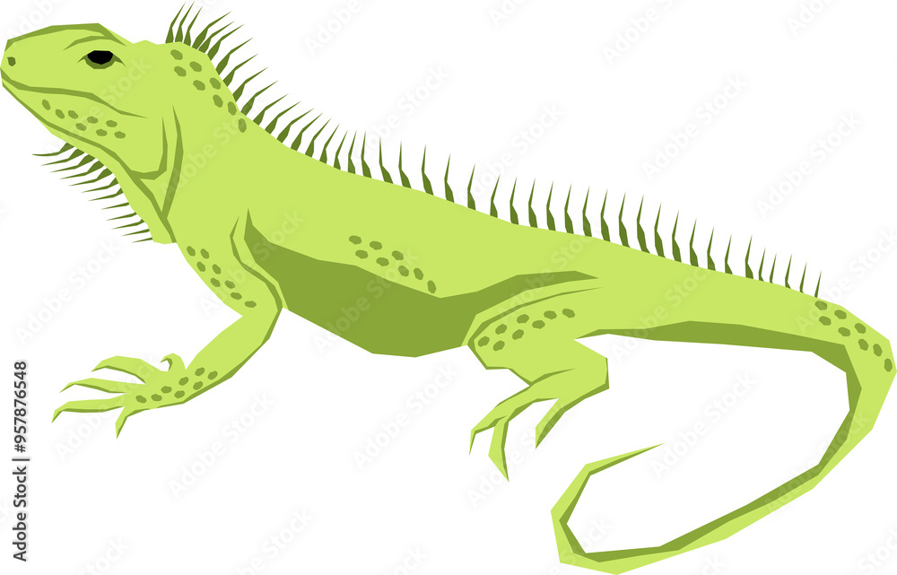 Fototapeta premium Iguana cartoon illustration