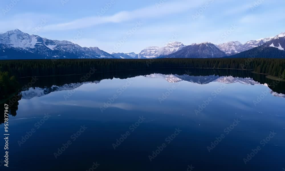 Serene Mountain Lake Reflection at Dusk Serene Mountain Lake Reflection at Dusk