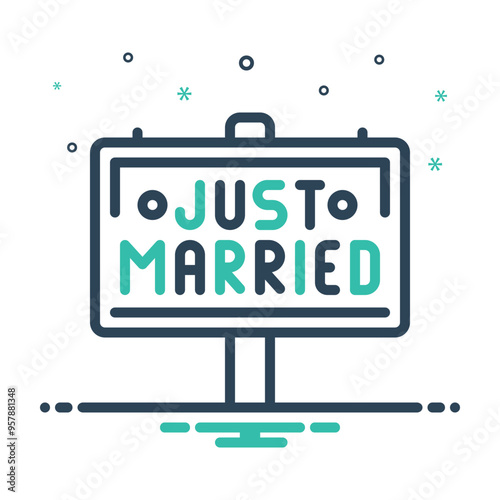 Mix icon for just married sign