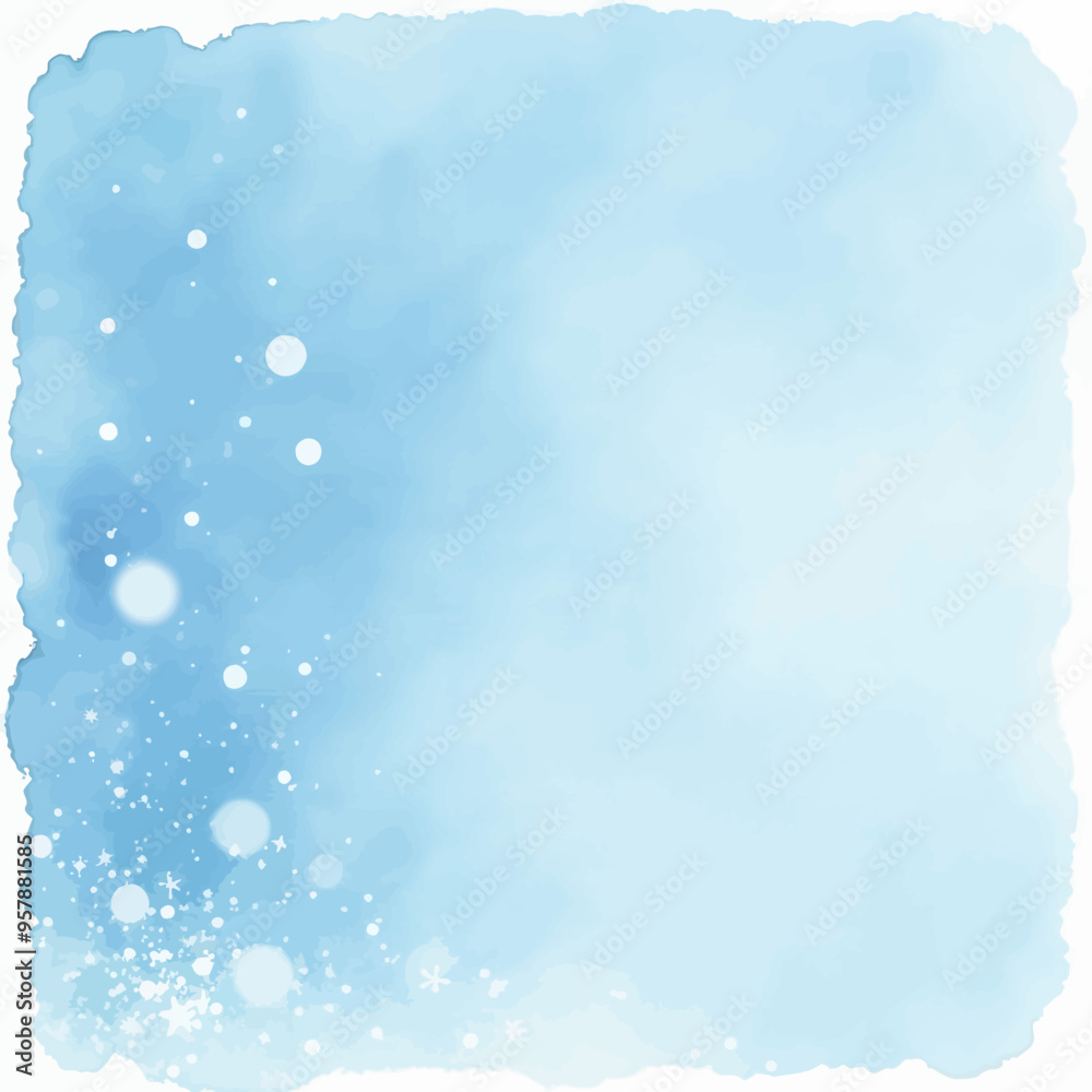 Soft, dreamy blue watercolor background with white bubbles and splashes Soft, dreamy blue watercolor background with white bubbles and splashes