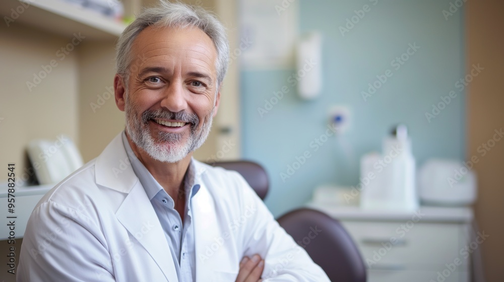 Obraz premium Smiling Psychiatrist in Office