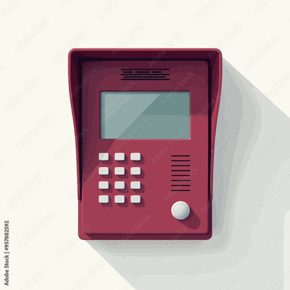 Red Digital Display with Keypad and Buttons Red Digital Display with Keypad and Buttons