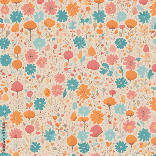 Wallpaper Mural Cute fabric pattern Torontodigital.ca