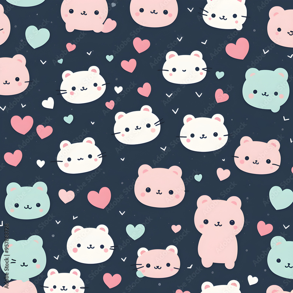 seamless pattern with cat