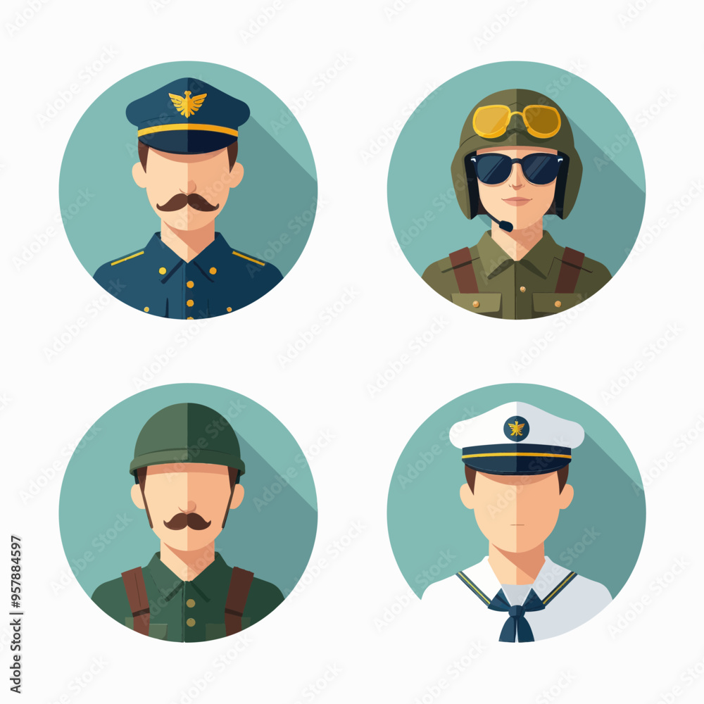 Military Personnel Portraits: Four Different Styles of Soldiers Military Personnel Portraits: Four Different Styles of Soldiers