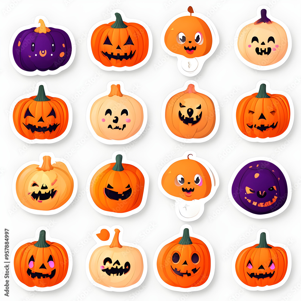 halloween pumpkins set halloween pumpkins set