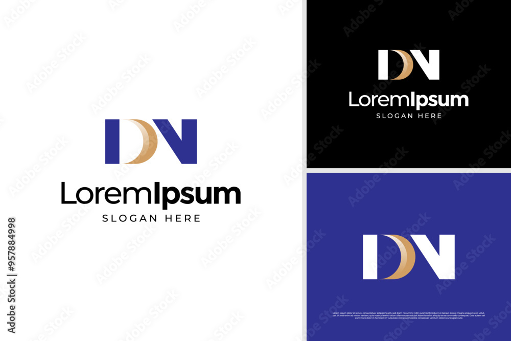 Geometric letter D N business logo vector design template Geometric letter D N business logo vector design template