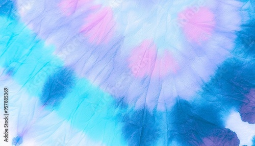 Vibrant Blue Pastel Watercolor with Tie-Dye Texture
