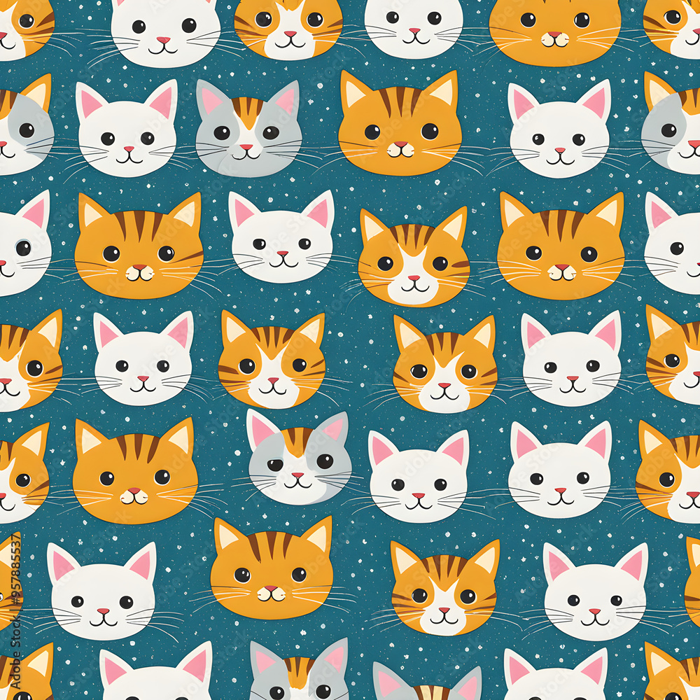 seamless pattern with cat seamless pattern with cat